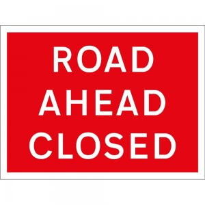 Road Closed Ahead sign
